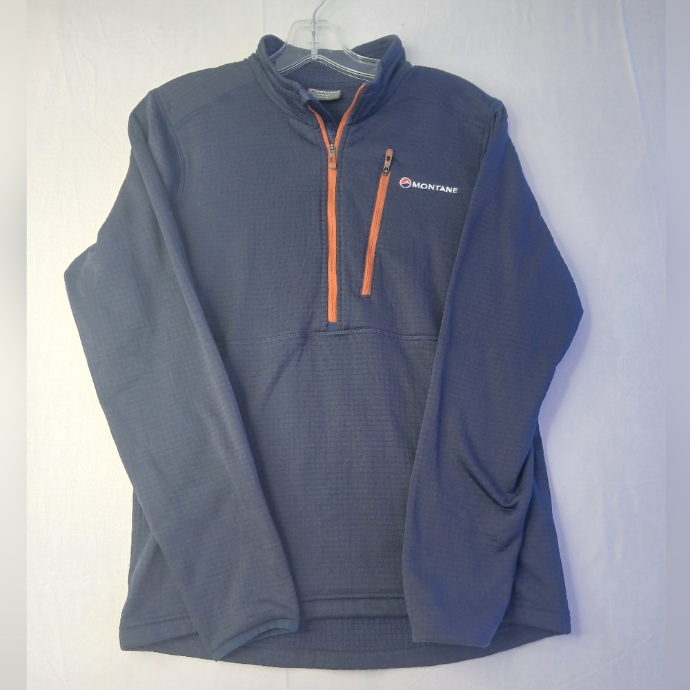 Montane 1/4 Zip Long Sleeve Fleece Polartec Pullover Shirt Men's‎ Size M Blue